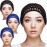 Geyoga 4 Pieces Mesh Crochet Hair Net Rayon Knit Snood Hat Thick Short Women Hairnet Snoods Cover Ornament for Sleeping (Black, Blue)