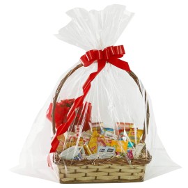 Morepack Extra Large Cellophane Bags for Gift Baskets 35x47 Inches, Jumbo Big Clear Cellophane Bags 20 Pieces