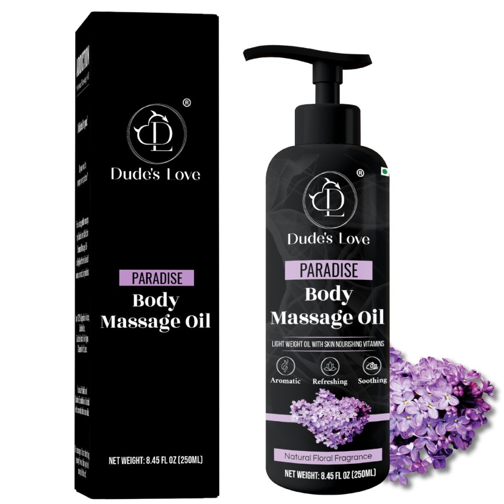 Organic - Lavender Floral Edible Full Body Massage Oil - Relaxing, Calming | No Stain & Non-Sticky |with Fractionated Coconut Oil, Orange Blossom & Lavender Oil - 8.45 Fl Oz