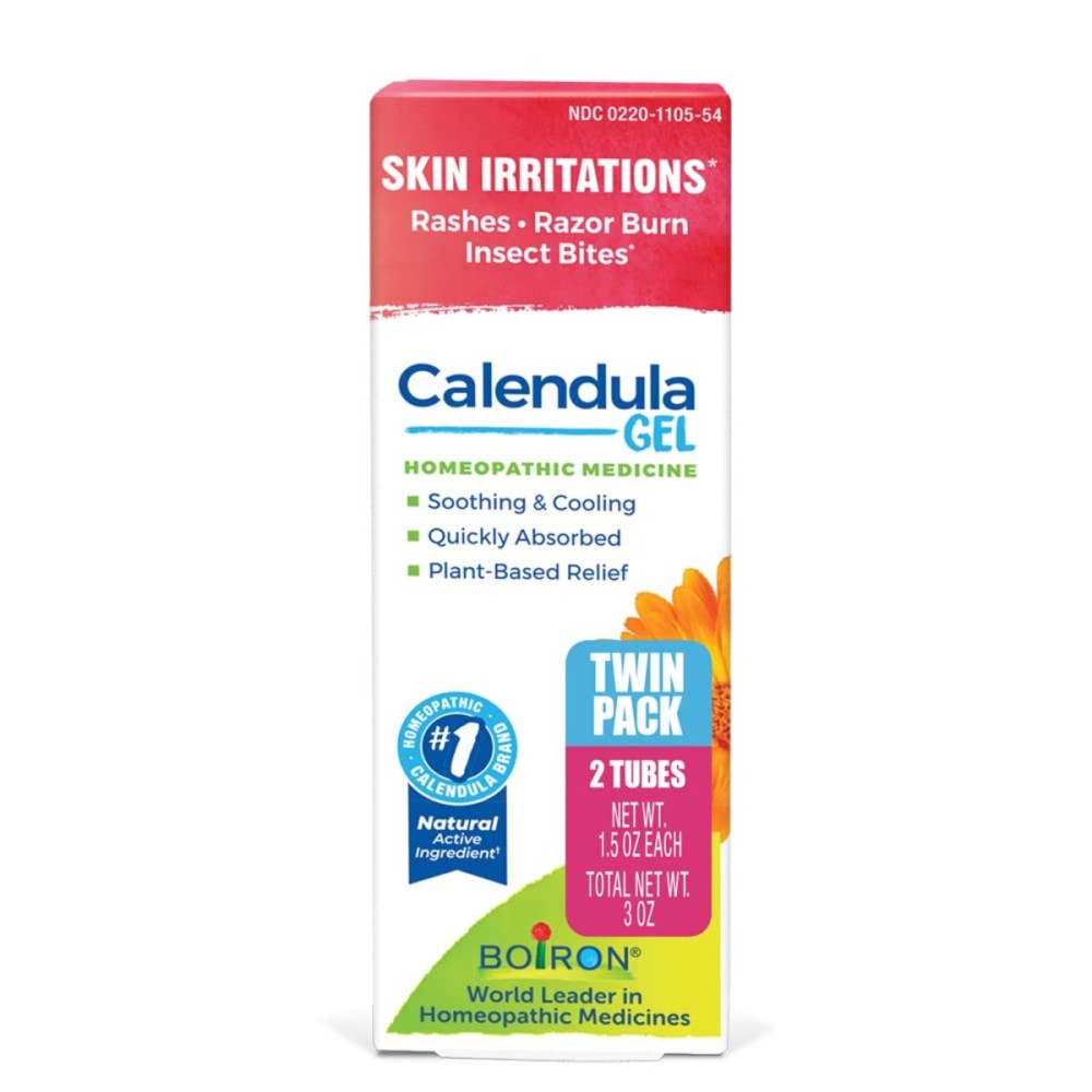 Boiron Calendula Gel for Relief from Rashes, Razor Burn, or Insect Bites - Non-Greasy and Fragrance-Free - 3 oz (2 Pack of 1.5 oz)