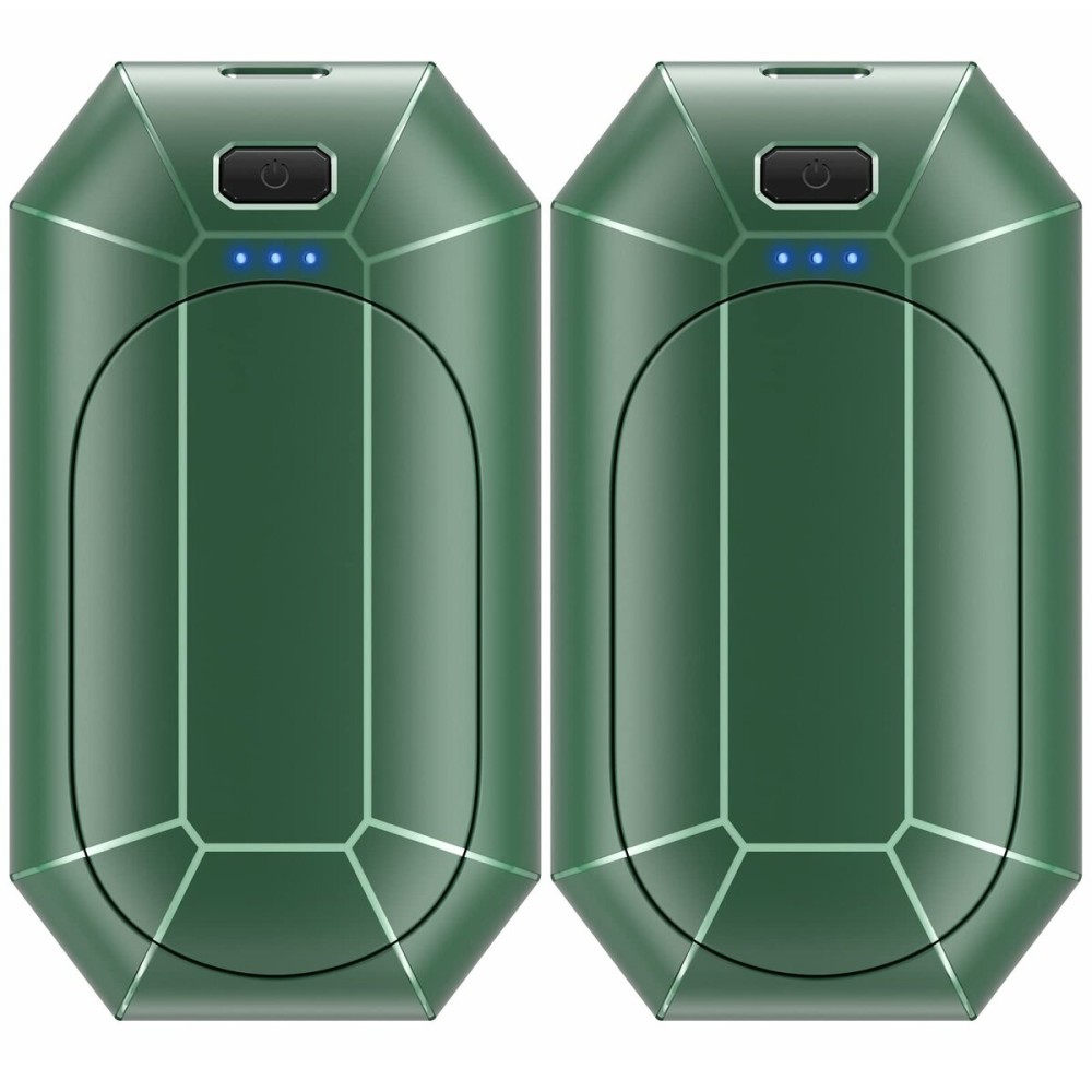 Hand Warmers Rechargeable, Dnaleao 2 Pack 4000mAh Electric Portable Pocket Heater, Heat Therapy Great for Outdoors, Hunting, Golf, Camping, Warm GiftsGreen