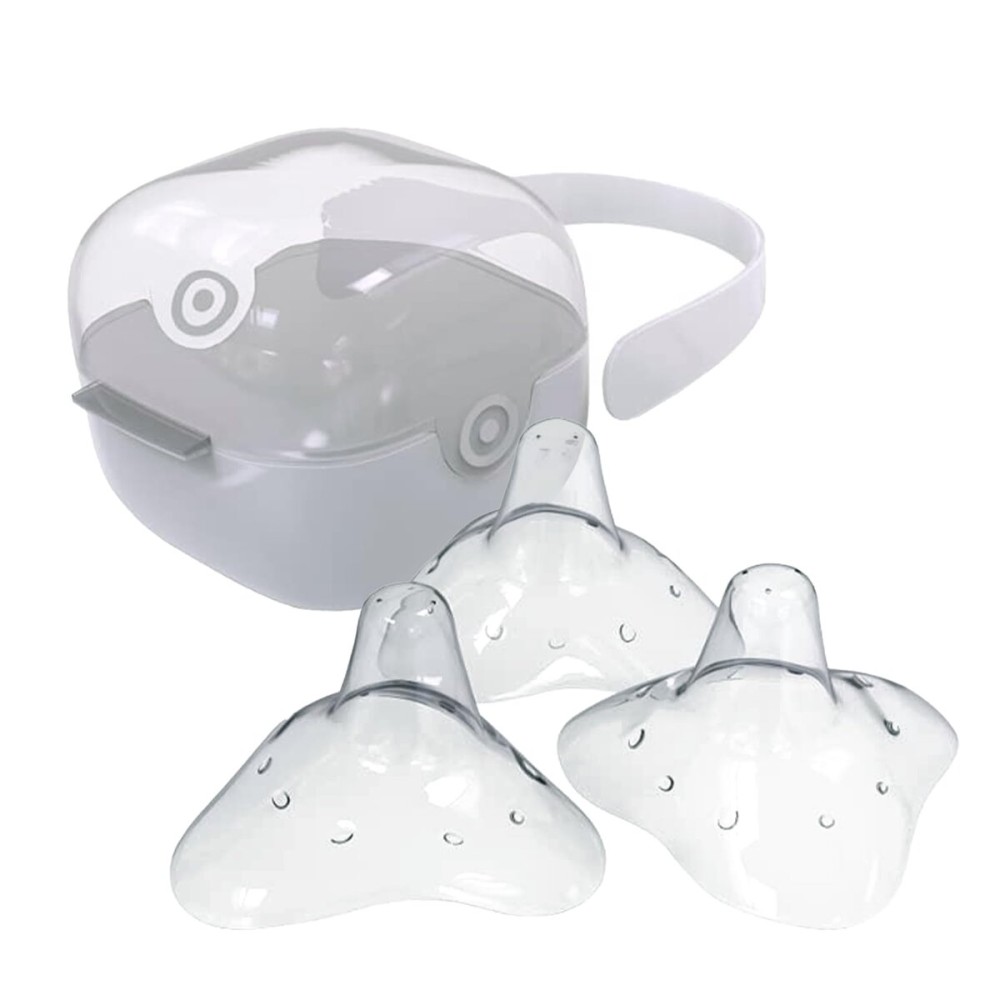 purifyou Nipple Shields for Nursing Breastfeeding Newborn, 24mm / 20mm / 18mm / 16mm, Set of 3 Silicone Nipple Shield with Free Case Latch Assist Nipple Guard & Breastfeeding Shield (16mm)