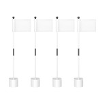 KINGTOP Miniature Golf Flagstick, Practice Putting Green Flags for Yard, Chipping Golf Pin Flag Hole Cup Set, Portable 2-Section Design, Blank White Flags, 3ft Flagpole, Indoor | Outdoor, 4-Pack