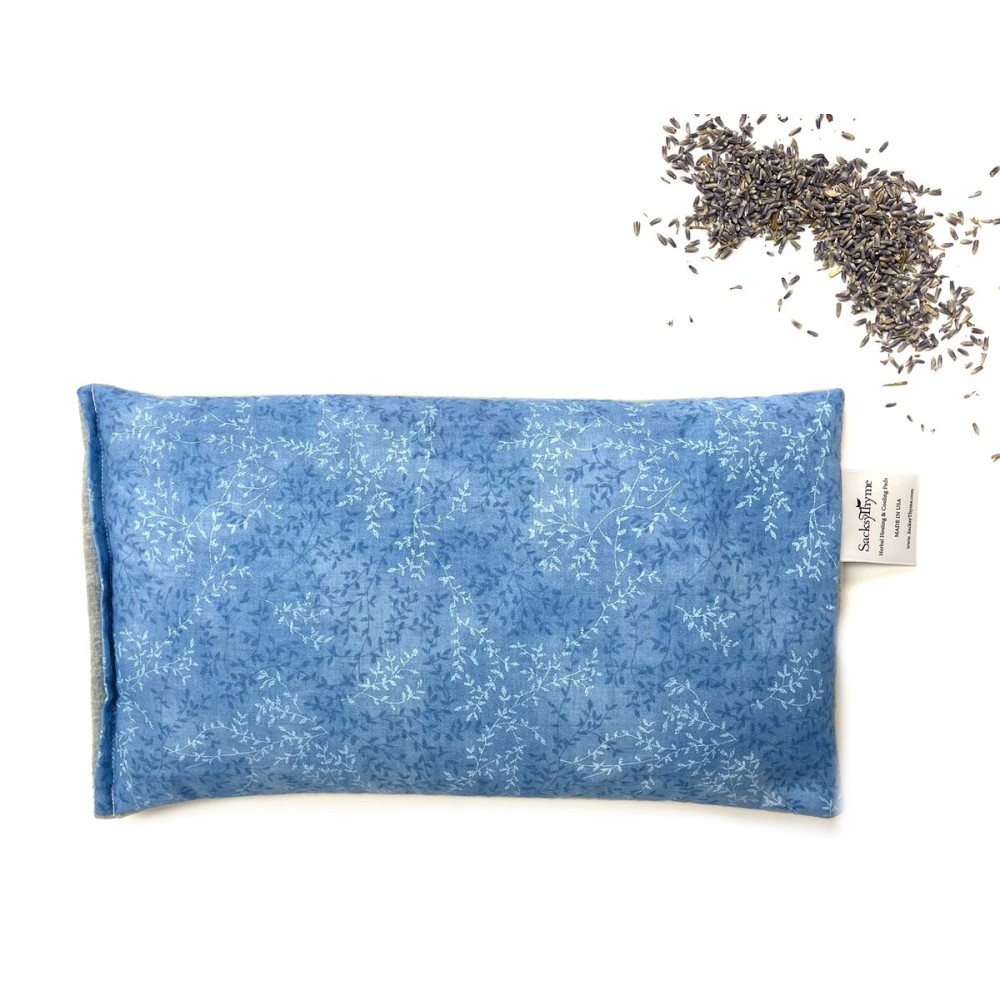 SacksyThyme Microwave Heating Pad for Back, Neck, Menstrual Cramps, Shoulders, Leg Pain Relief - Hot Moist Microwavable Therapy Pack - Flaxseed Hot & Cold Pad Made in USA (Size: 12 x 7) Lavender