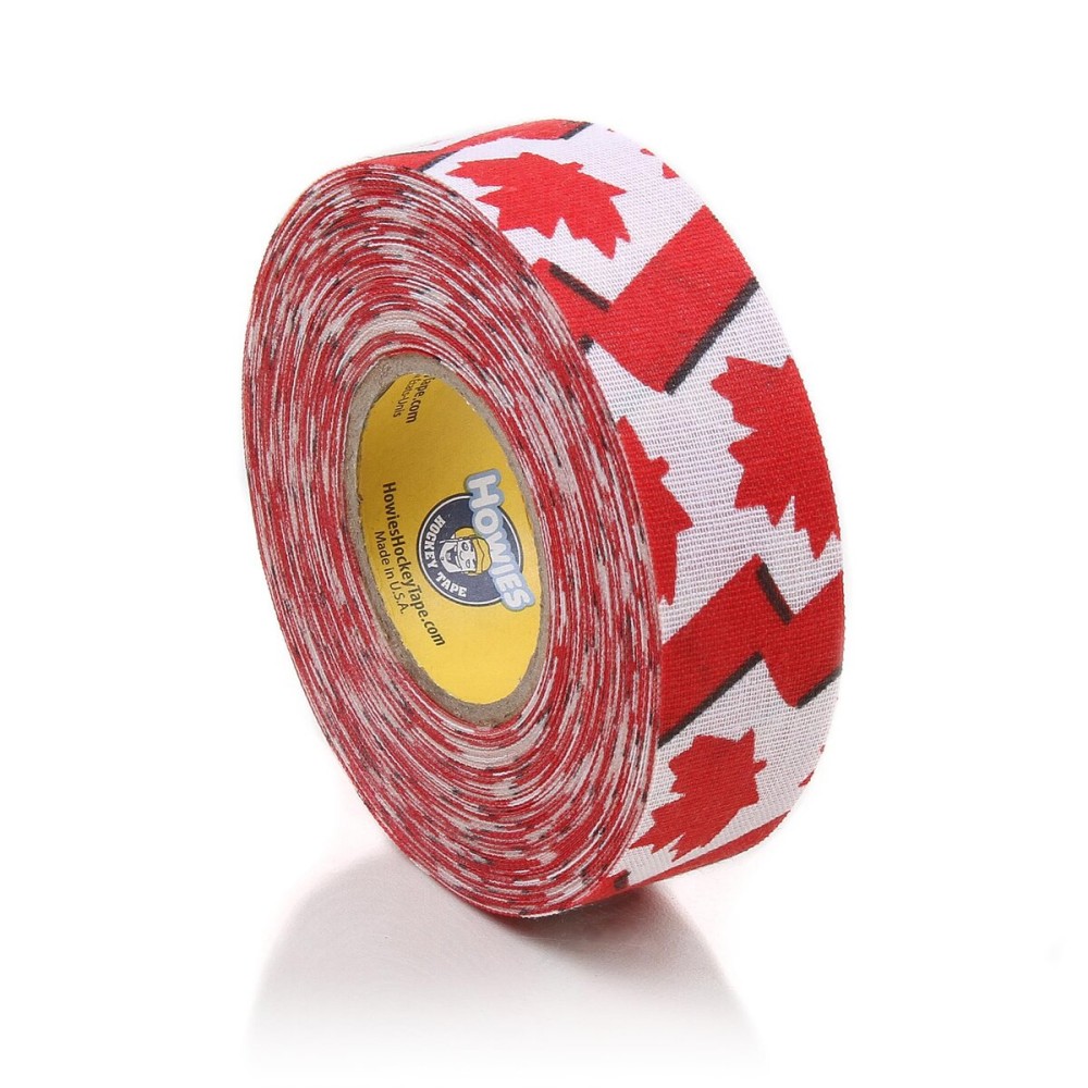 Howies Hockey - Canadian Flag Hockey Tape 1 Pack - Cloth Stick Tape - Strong, Long-Lasting Adhesive for Stick Blade, Lacrosse, Baseball - 1 Inch x 20 Yards - Professional Quality