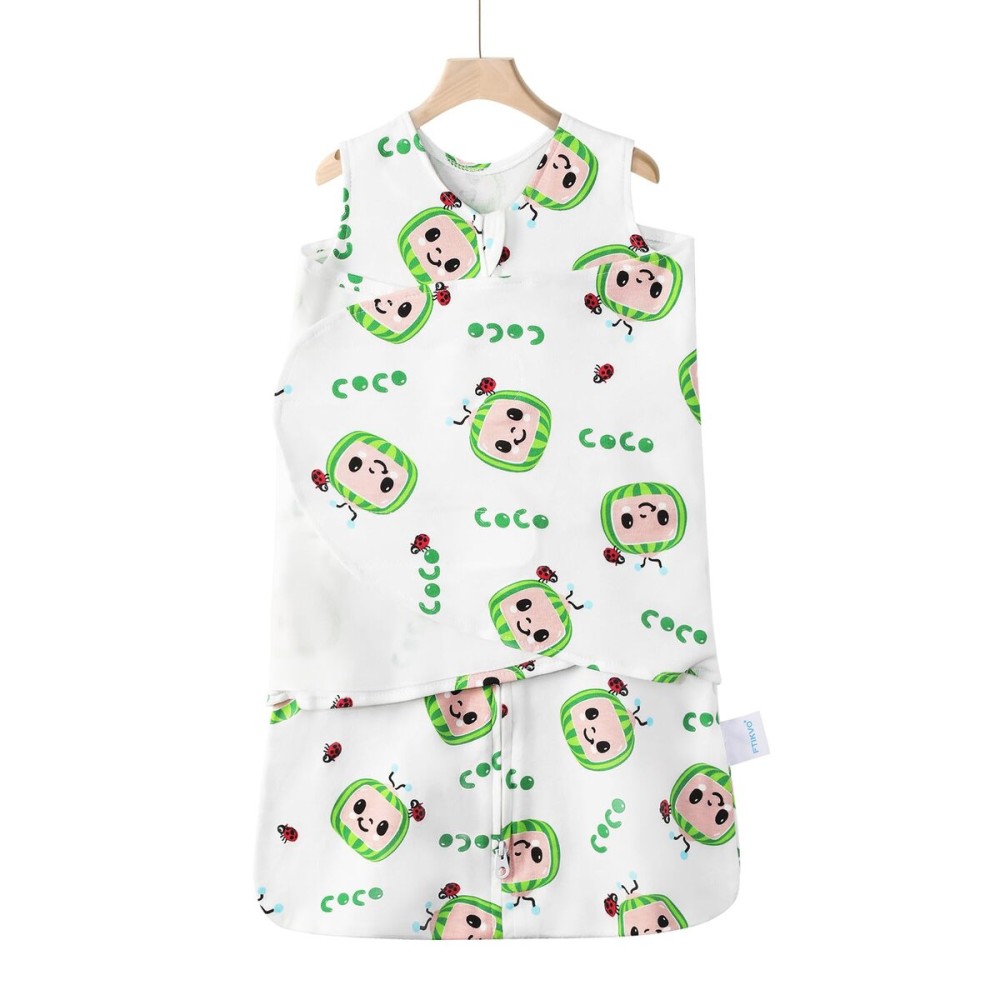 Ftikvo Swaddle-Blanket Baby Girl & Boy Swaddles Newborn Infant Transition 100% Cotton Wrap Blankets, 3-Way Adjustable Wearable Blanket, TOG 1.0 (Watermelon 3-6 Month)