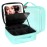 MOMIRA Travel Makeup Bag Cosmetic Bag Makeup Organizer Bag with Lighted Mirror, Adjustable Brightness in 3 Color Scenarios, Waterproof Makeup Train Case, Gift for Women - Aqua Blue