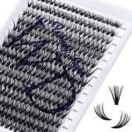 Lash Clusters Lashes Individual 300PCS C/D Curl Eyelash Extensions 0.07mm Thickness Individual Lashes Fluffy and Soft Volume Lashes Matt Dark Lashes Extension 8-16mm Mixed Length
