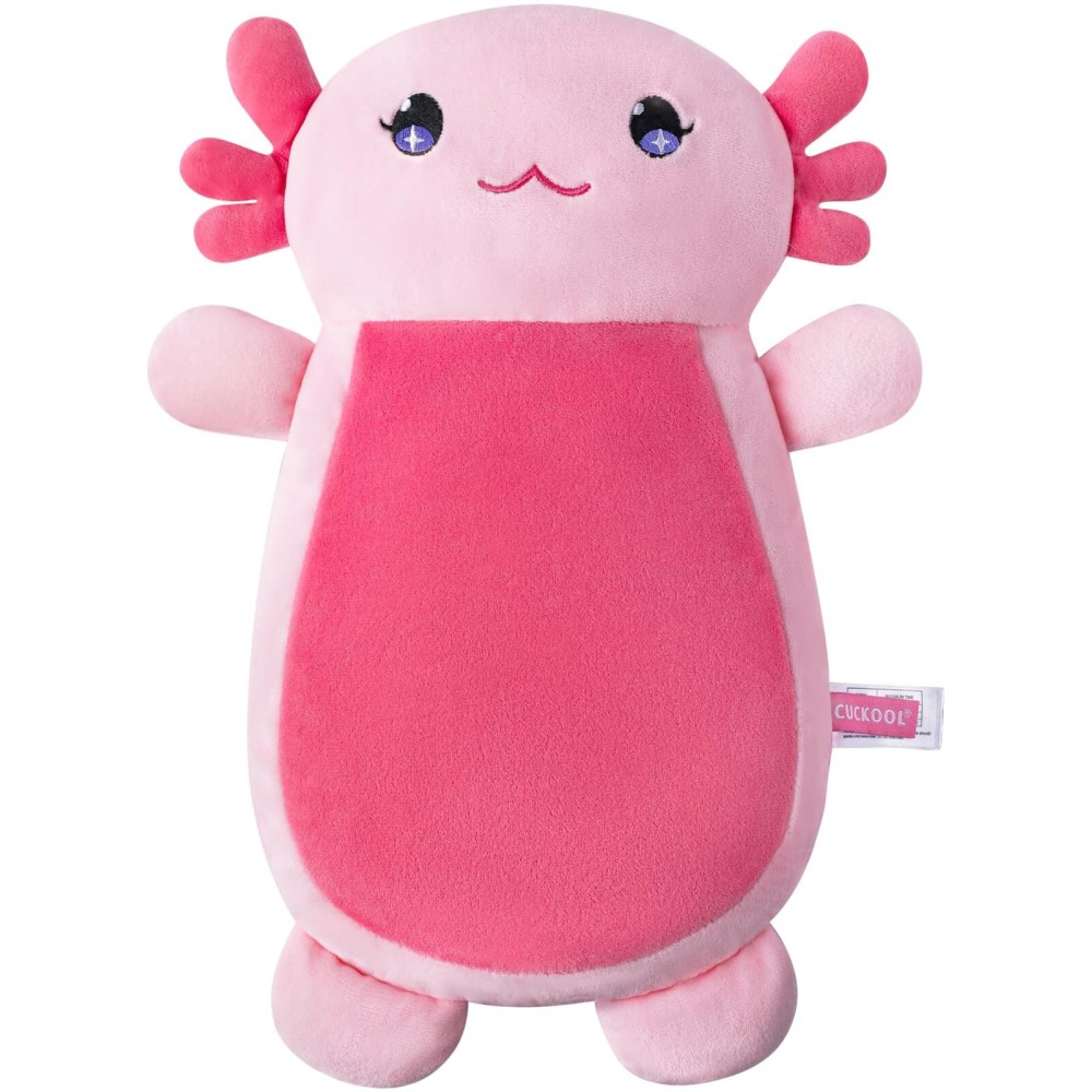 Microwave Heating Pad for Pain Relief, 13 x 10 Microwavable Heating Pads for Cramps, Back Pain, Neck Shoulder, Muscles, Knee, Joints, Natural Heat Pack Moist Heat, Pink Axolotl