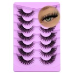 ALICE Eyelashes Fox Eye Lashes Mink Faux Natural False Eyelashes Wispy Cat Eye Lashes Pack Fake Eyelashes 7 Pairs