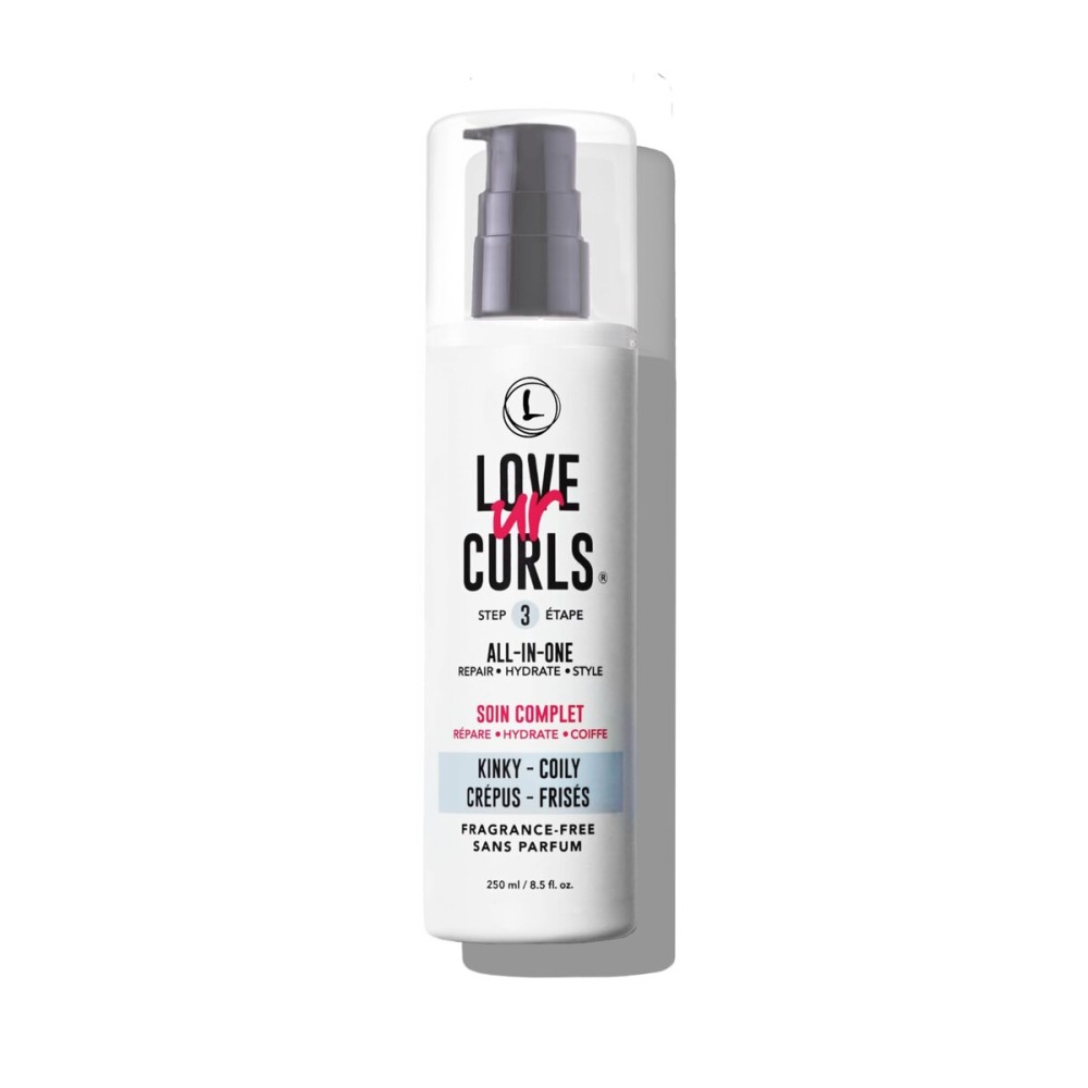 Love Ur Curls Fragrance Free All in One Curl Cream Styler for Kinky Coily Textured Hair, Repair, Define, Hydrate & Style with Shea Butter, 250mL