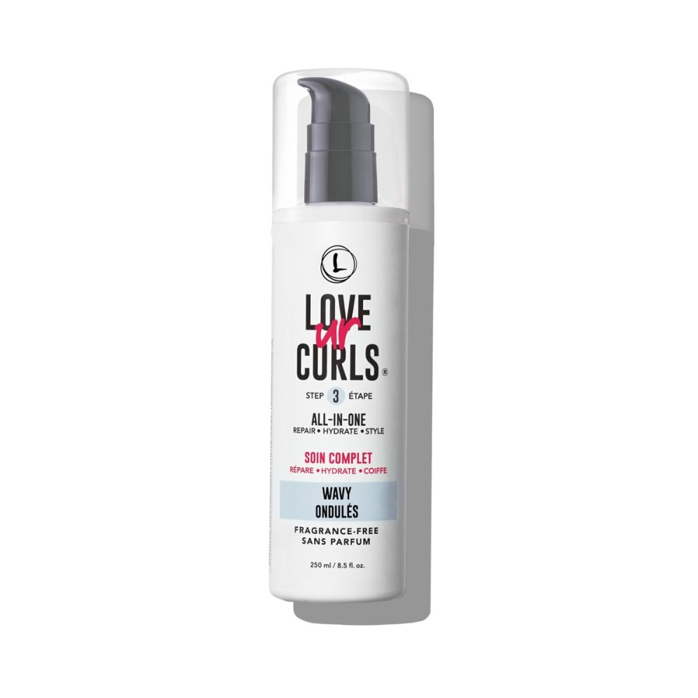 Love Ur Curls Fragrance Free All in One Curl Cream Styler for Wavy Textured Hair, Repair, Define, Hydrate & Style with Shea Butter, 250mL