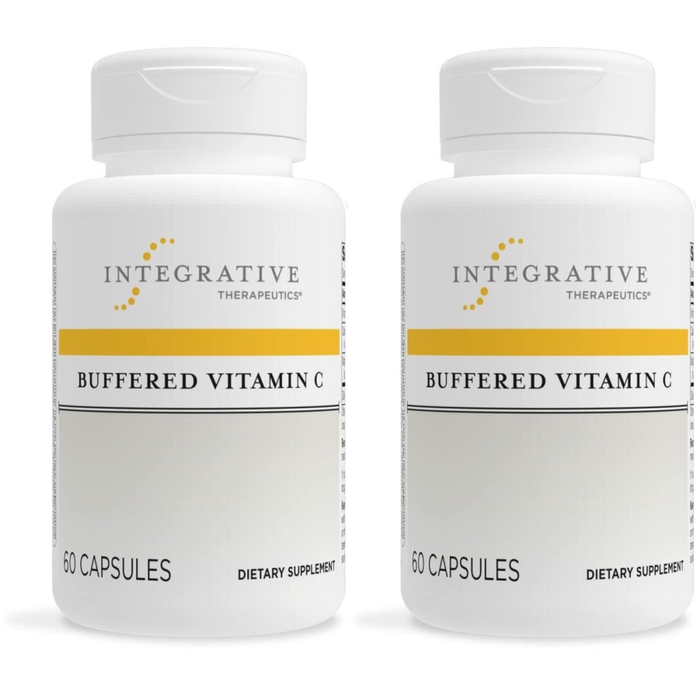 Integrative Therapeutics Buffered Vitamin C - Antioxidant Support Supplement for Healthy Skin & Connective Tissues* - Vegan & Gluten-Free - 60 Capsules (2 Pack)