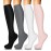 4 Pairs Compression Socks for Women Circulation-Best Support for Nurses,Running,Athletic,Travel L-XL