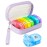 AMOOS Cute Pill Organizer 2 Times a Day, PU Leather Pill Case for Women, Portable Weekly Pill Box for Purse with Storage Bag to Hold Vitamins, Medications, Fish Oils, Supplements (Purple)