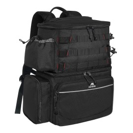 MATEIN Fishing Backpack, Water Resistant Fishing Tackle Box Bag with Rod Holders & Cooler, Gear Gifts for Men