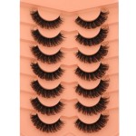 JIMIRE Mink Lashes Natural Fluffy False Eyelashes Volume Wispy 15MM Thick Fake Lashes Look Like Eyelash Extensions Pestaas 7 Pairs Pack