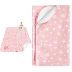 Extra Large Baby Splat Mat 54\'\'x 72\'\', Anti Slip Waterproof High Chair Mat Baby Feeding Table Cloth Floor Mat Cover, Baby Art Playtime Mat for Craft/Mealtime, Washable Portable Picnic Mat - Pink Star