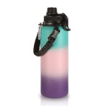 Volhoply 40 oz Insulated Water Bottles Paracord Handle, Stainless Steel Sports Bottle with Spout Lid, Double Walled Vacuum Metal Water Cups, Reusable Water Cup for Adults (Gradient Color, 1 Set)