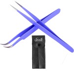 SIVOTE Eyelash Extension Tweezers for Classic & Volume Lashes, 2-Pack, Purple