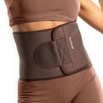 ActiveGear Waist Trainer for Women & Men - Skin Colored Sweat Band Waist Trimmer Belt for a Toned Look - Reinforced Trim and Extra Secure Fastening (Cocoa, Medium: 8 x 42)