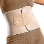 ActiveGear Waist Trainer for Women & Men - Skin Colored Sweat Band Waist Trimmer Belt for a Toned Look - Reinforced Trim and Extra Secure Fastening (Latte, Medium: 8 x 42)
