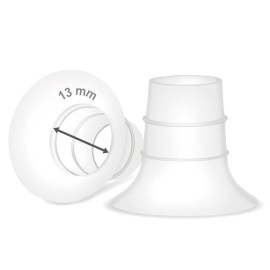 Maymom Flange Inserts 13 mm for Medela, Spectra 24 mm Shields/Flanges, Momcozy/Willow Wearable Cup. Compatible with Medela Freestyle, Harmony to Reduce 24mm Nipple Tunnel Down to 13 mm; 2pc/Each
