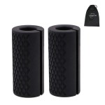 IADUMO 1Barbell Grip Upgraded Thick Dumbbell Grips,Gym Exercise Equipment Dumbbell Grips,Thick Silicone Rubber Arm Blasters Strength Fitness Training,Perfect for Bodybuilding&WeightliftingBlack