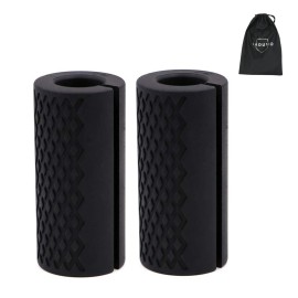 IADUMO 1Barbell Grip Upgraded Thick Dumbbell Grips,Gym Exercise Equipment Dumbbell Grips,Thick Silicone Rubber Arm Blasters Strength Fitness Training,Perfect for Bodybuilding&WeightliftingBlack