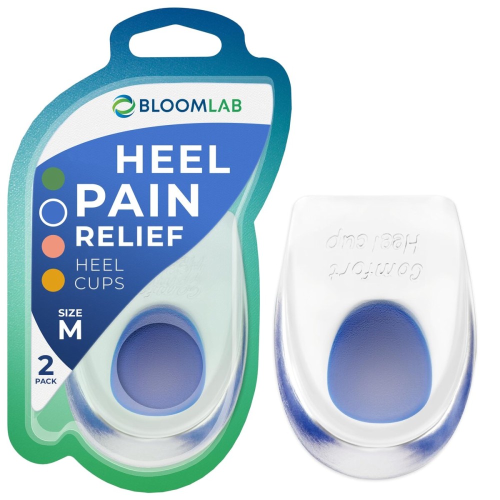 Gel Heel Pads, 2 Pack, for Achilles Tendonitis, Shoe Wedge Inserts for Plantar Fasciitis, Bone Spur, Foot Pain Relief Support, Comfort Cushion Insoles for Women/Men
