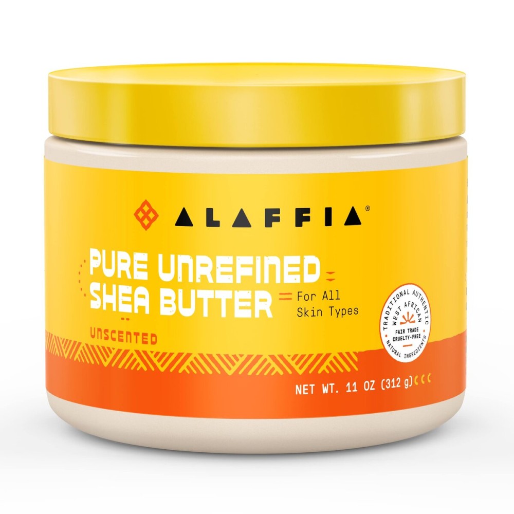 Alaffia EveryDay Shea Authentic Shea Butter, All Skin Types, Help Moisturize and Soften Skin with Shea Butter, Unscented, (2 Pack-11 Fl Oz Ea)