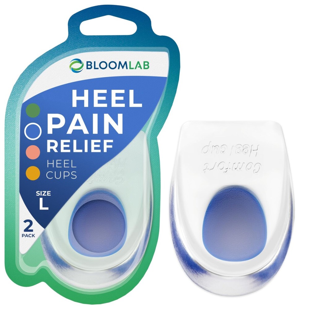 Gel Heel Pads, 2 Pack, for Achilles Tendonitis, Shoe Wedge Inserts for Plantar Fasciitis, Bone Spur, Foot Pain Relief Support, Comfort Cushion Insoles for Women/Men