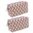 SxoSyo 2 Pcs Cosmetic Bags for Women Makeup Bag Purse Travel Toiletry Zipper Storage Pouch Make up Brushes Organizer for Gifts (Checkered, Purple 2)