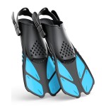 Greatever Snorkel Fins Adjustable Buckles Open Heel Swim Flippers Travel Size Short Swim Fins for Snorkeling Diving Swimming Adult Men Womens