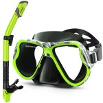 Greatever Dry Snorkel Set,Panoramic Wide View,Anti-Fog Scuba Diving Mask,Professional Snorkeling Gear for Kids