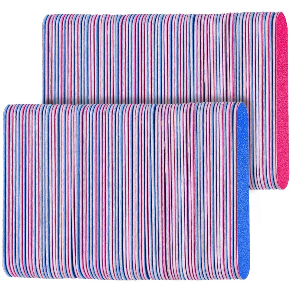 KISEER Mini Nail Files Bulk, 200 Pcs Disposable Double Sided Emery Boards Travel Size for Men, Women, Kids (3.3 Inch)