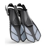Greatever Snorkel Fins Adjustable Buckles Open Heel Swim Flippers Travel Size Short Swim Fins for Snorkeling Diving Swimming Adult Men Womens