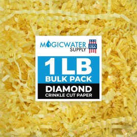 MagicWater Crinkle Cut Paper for Gift Baskets - 1LB Diamond Canary - Perfect for Shredded Paper Filler, Basket Filler, Gift Boxes, Bridesmaid Gifts,Christmas Stuffers & More - Ideal for All Occasions