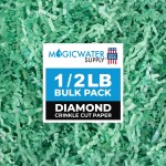 MagicWater Supply - 1/2 LB - Diamond Mint Green - Crinkle Cut Paper Shred Filler great for Gift Wrapping, Basket Filling, Birthdays, Weddings, Anniversaries