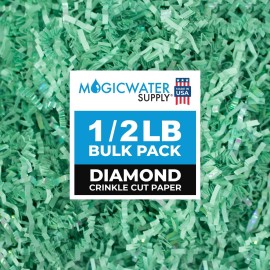 MagicWater Supply - 1/2 LB - Diamond Mint Green - Crinkle Cut Paper Shred Filler great for Gift Wrapping, Basket Filling, Birthdays, Weddings, Anniversaries
