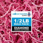 MagicWater Supply - 1/2 LB - Diamond Strawberry Pink - Crinkle Cut Paper Shred Filler great for Gift Wrapping, Basket Filling, Birthdays, Weddings, Anniversaries