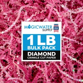 MagicWater Crinkle Cut Paper for Gift Baskets - 1LB Diamond Strawberry Pink - Perfect for Shredded Paper Filler, Basket Filler, Gift Boxes, Bridesmaid Gifts, Christmas Stuffers & More Occasions