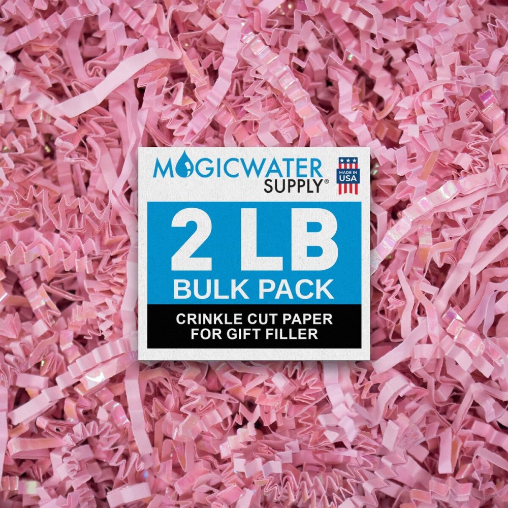 MagicWater Crinkle Cut Paper for Gift Baskets - 2LB - Diamond Light - Perfect for Shredded Paper Filler, Basket Filler, Gift Boxes, Bridesmaid Gifts, Christmas Stuffers & More - For All Occasions