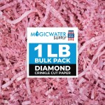 MagicWater Crinkle Cut Paper for Gift Baskets - 1LB Diamond Light Pink - Perfect for Shredded Paper Filler, Basket Filler, Gift Boxes, Bridesmaid Gifts, Christmas Stuffers & More Occasions