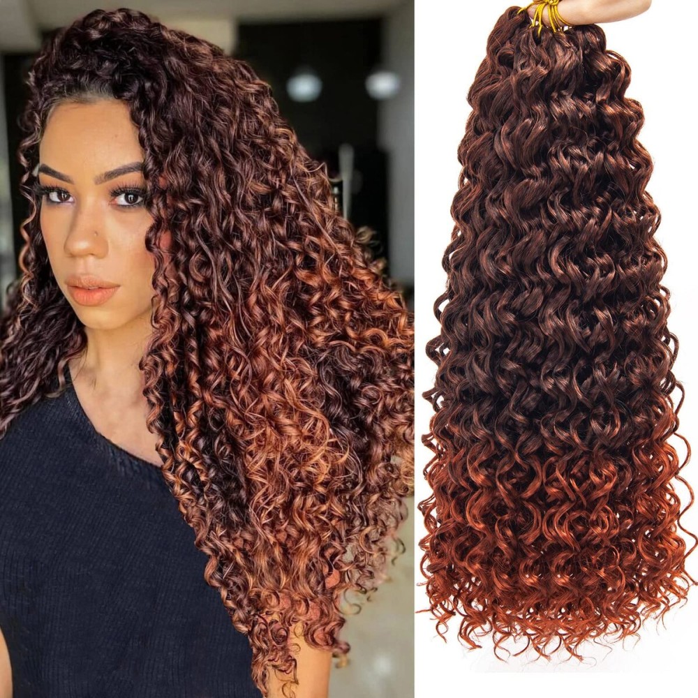 8 Packs Curly Crochet Hair GoGo Curl Crochet hair for Women Deep Wave Braiding hair,Synthetic Bohemian Crochet Braid Water Wave Crochet hair Extensions(18inch, T/350)