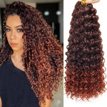 8 Packs Curly Crochet Hair GoGo Curl Crochet hair for Women Deep Wave Braiding hair,Synthetic Bohemian Crochet Braid Water Wave Crochet hair Extensions(18inch, T/350)