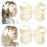 DEEKA 2 PCS 6 Big Hand-made Grosgrain Ribbon Solid Color Hair Bows Alligator Clips Hair Accessories for Little Teen Toddler Girls Kids Set of 2 -Ivory