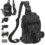 DegeTMVe Dual Pistol Holster Chest Bag Concealed Carry Sling Crossbody Tactical Gun Convertible Backpack Shooting Hunting