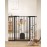 Babelio 36 Tall Auto Close Baby Gate with Small Cat Door, 29-43 Metal Cat Gate for Doorway, Stairs, House. Easy Walk Thru Dog Gate with pet Door, Includes 4 Wall Cups and 3 Extension Pieces, Black
