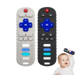 YAPROM 2Pcs Silicone Teething Toys for Babies - TV Remote Shaped Teether, BPA-Free Infant Toddler Teething Toy, Refrigerator Safe, Suitable for Boys & Girls